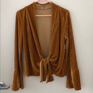 Velvet Tie Top - Size M, brand new